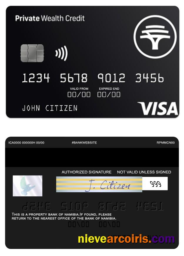 Namibia First National Bank private wealth credit visa card